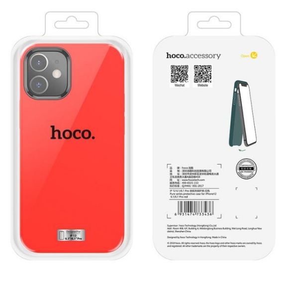 Suojakuori "Hoco Pure Series" iPhone 12 Mini punainen