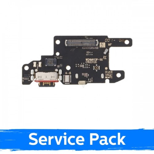 Charging Port Compatible With Xiaomi Poco X6 5G with Flex / Plata (Service Pack)