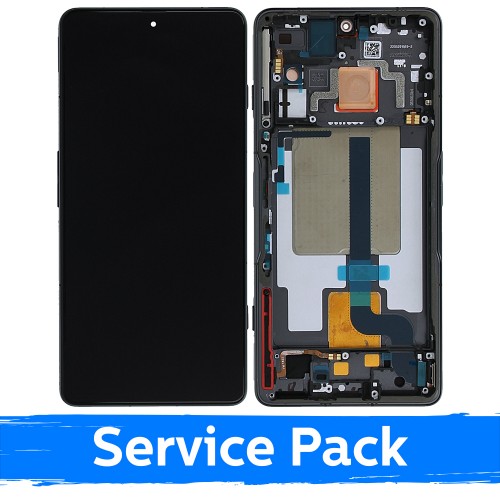 LCD-näyttö yhteensopiva Xiaomi 11T (11T Pro) kehyksellä / Stealth Black / (Service Pack)
