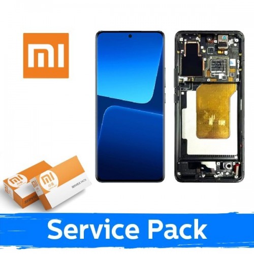 LCD-näyttö yhteensopiva Xiaomi 13 Pro kehyksellä / Ceramic Black / (Service Pack)