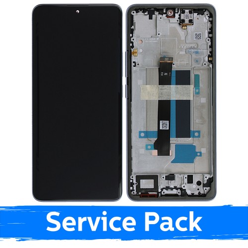 LCD Display Compatible With Xiaomi Redmi Note 13 Pro+ 5G With Frame / Aurora Purple / (Service Pack)