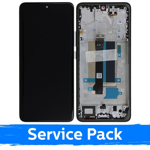 LCD Display Compatible With Xiaomi Redmi Note 13 Pro+ 5G With Frame / Midnight Black / (Service Pack)