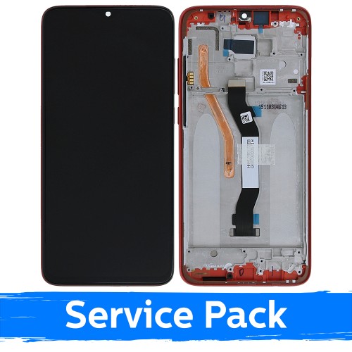 LCD-näyttö yhteensopiva Xiaomi Redmi Note 8 Pro kehyksellä / Coral Orange / (Service Pack)