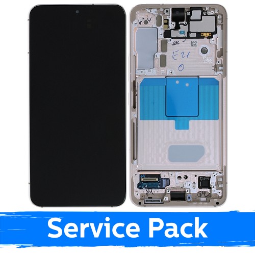 LCD Display Compatible With Samsung S901 S22 With Frame / Pink Gold / (Service Pack)