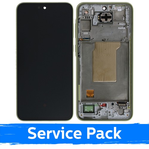 LCD Display Compatible With Samsung A356 A35 5G With Frame / Lemon / (Service Pack)