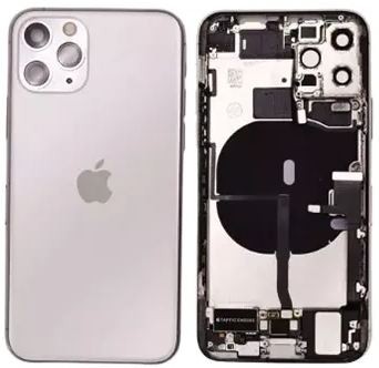 Akun kansi iPhone 11 Pro hopeinen täysi flex-kaapelilla alkuperäinen (käytetty Grade B)