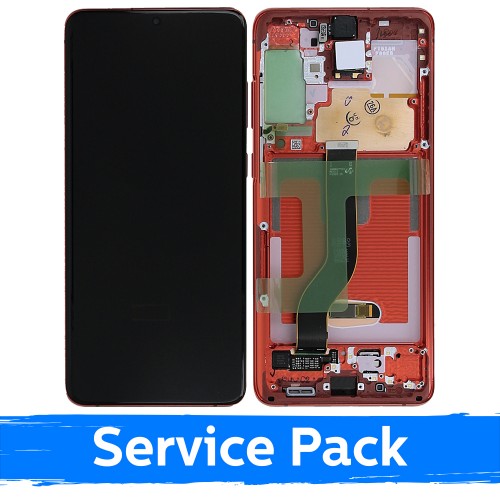 LCD Display Compatible With Samsung G986 (G985) S20 Plus with Frame / Aura Red / (Service Pack)