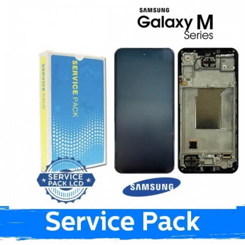 LCD-näyttö Samsung M356 M35 5G musta kehyksellä (Service Pack)