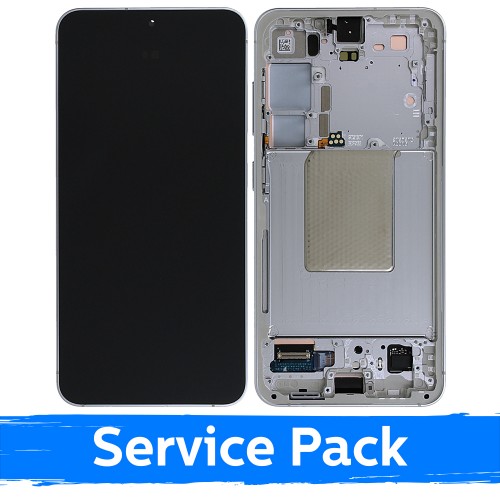 LCD Display Compatible With Samsung S921 S24 With Frame / Marble Grey / (Service Pack)