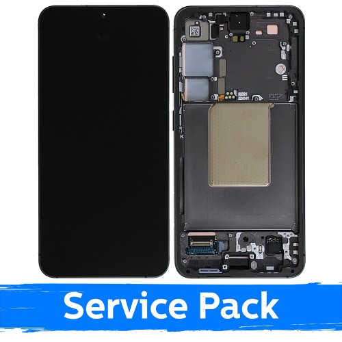 LCD Display Compatible With Samsung S921 S24 With Frame / Onyx Black / (Service Pack)