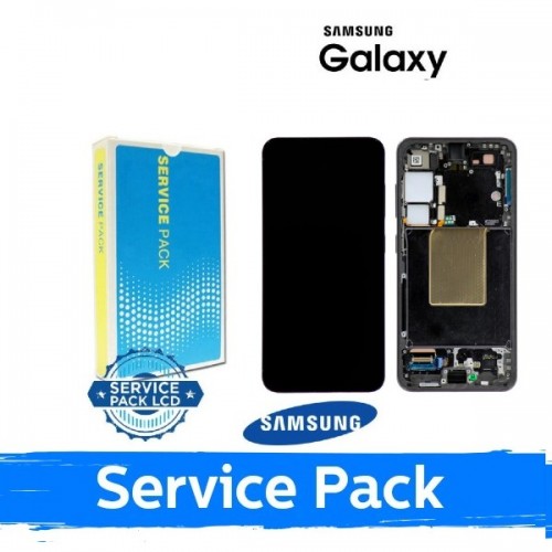 LCD Display Compatible With Samsung S921 S24 With Frame / Sapphire Blue / (Service Pack)