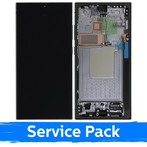 LCD-näyttö Samsung S928 S24 Ultra kehyksellä / Titanium Black (Blue / Green) / (Service Pack)