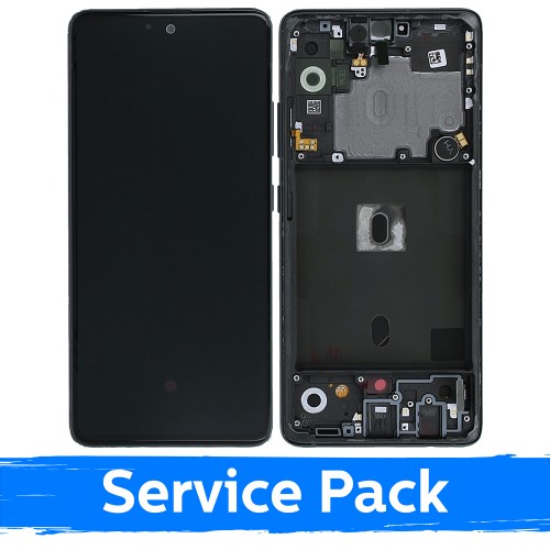 LCD Display Compatible With Samsung A516 A51 5G With Frame / Prism Crush Black / (Service Pack)