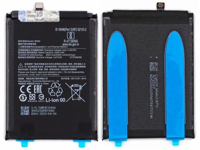 Akku alkuperäinen Xiaomi Redmi Note 9 Pro Max/Redmi Note 10 Pro 5020mAh BN53