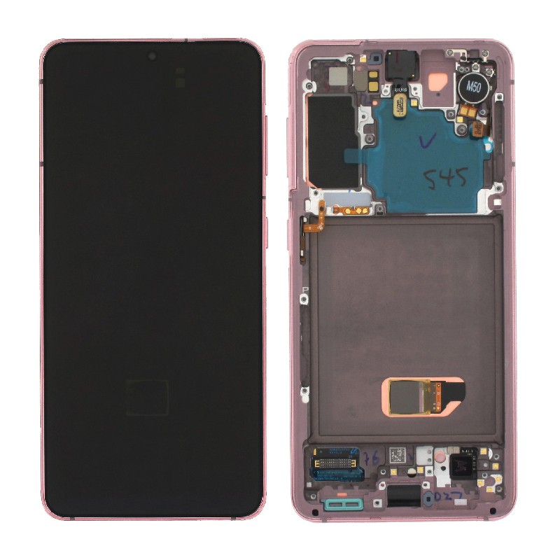 LCD-näyttö Samsung G991 S21 5G kosketusnäytöllä ja kehyksellä Phantom Pink alkuperäinen (huoltopaketti)