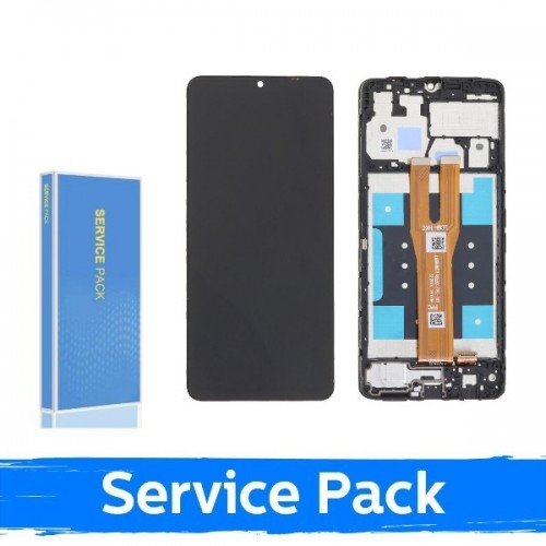 LCD-näyttö yhteensopiva Samsung A065 A06 (2024) musta kehyksellä (Service Pack)