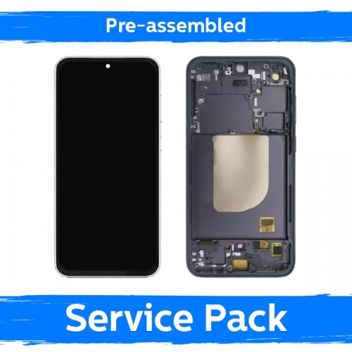 LCD-näyttö yhteensopiva Samsung S711 S23 FE kehyksellä / Cream (Mint/Graphite/Purple/Indigo/Tangerine) / (Esikoottu Service Pack)