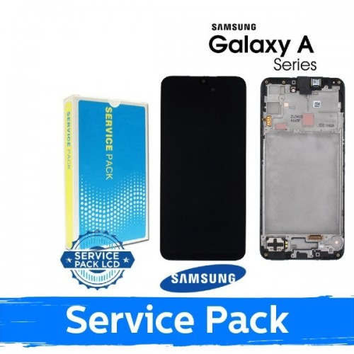 LCD näyttö yhteensopiva Samsung A165 A16 4G musta kehyksellä (Service Pack)