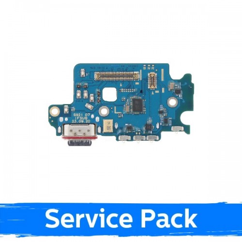 Latausliitin Samsung S921 S24:lle flex-kaapelilla / hopea (Service Pack)