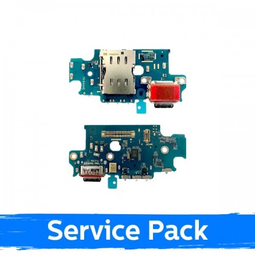 Charging Port Compatible With Samsung S926 S24 Plus with Flex / Plata (Service Pack)