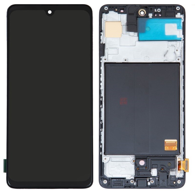 LCD screen Samsung A515 A51 2020 with touch screen and frame Black OLED (real size)
