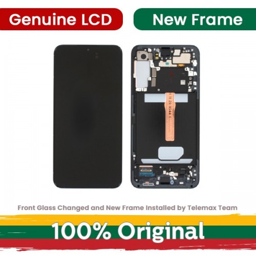 LCD Display Compatible With Samsung S911 S23 with Frame / (Graphite) Phantom Black / (Renewed: Telemax)
