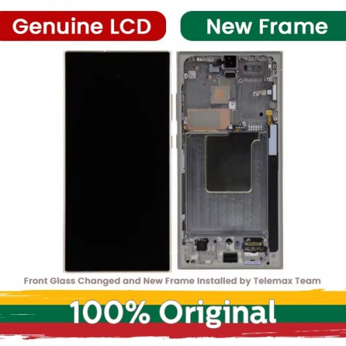 LCD-näyttö yhteensopiva Samsung S928 S24 Ultra kehyksellä / Titaanikeltainen / (Uusittu: Telemax)