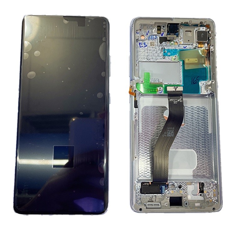 LCD-näyttö Samsung G998 S21 Ultra kosketusnäytöllä ja kehyksellä Phantom Silver alkuperäinen (koottu huoltopaketti)