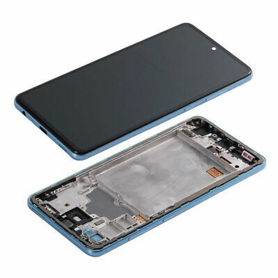 LCD-näyttö Samsung A725/A726 A72 4G/5G kosketusnäytöllä ja kehyksellä sininen alkuperäinen (service pack)