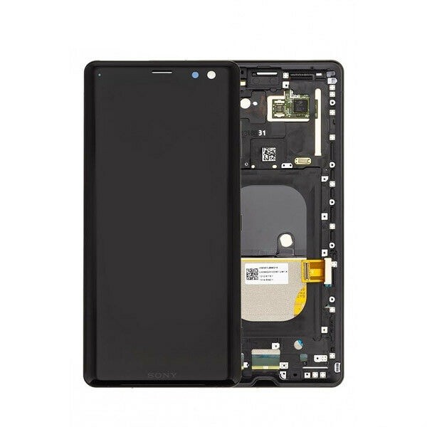 LCD-näyttö Sony Xperia XZ3 H8416/H9436 kosketusnäytöllä kehyksellä musta alkuperäinen (käytetty Grade B)