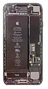 Akun kansi iPhone 7 musta täysi flex-kaapelilla alkuperäinen (käytetty Grade C)