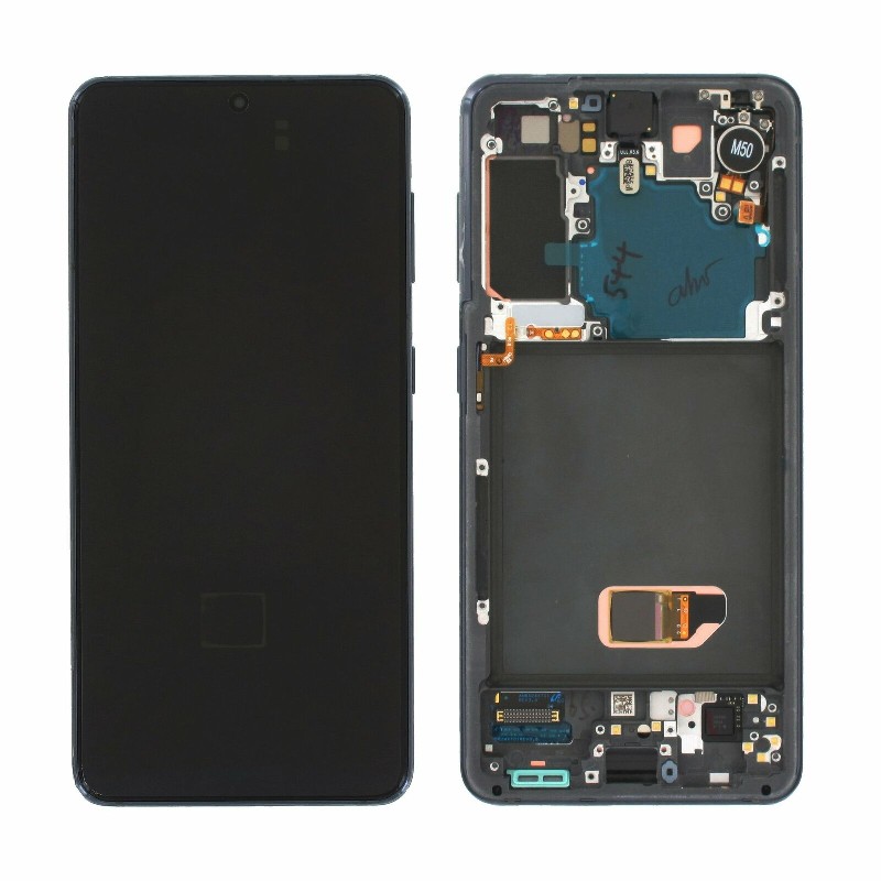 LCD-näyttö Samsung G991 S21 5G kosketusnäytöllä ja kehyksellä Phantom Grey alkuperäinen (käytetty Grade B)
