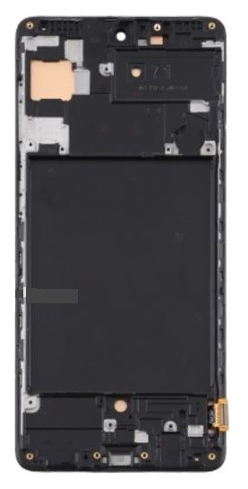LCD-näyttö Samsung A715 A71 2020 kosketusnäytöllä ja kehyksellä musta OLED (todellinen koko)