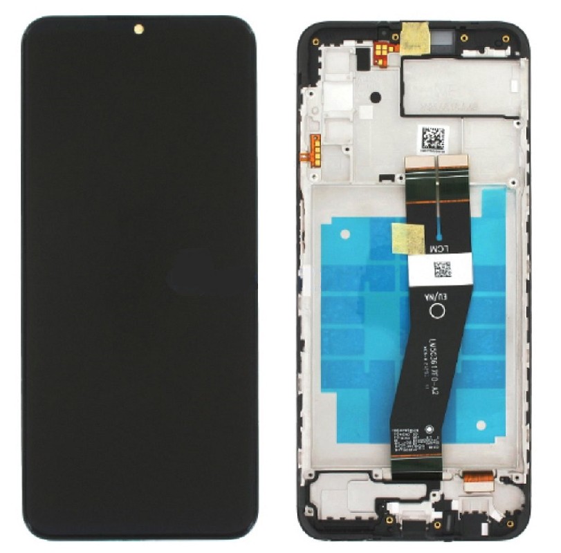 LCD-näyttö Samsung A035G (A03 2022) kosketusnäytöllä ja kehyksellä musta alkuperäinen (service pack)