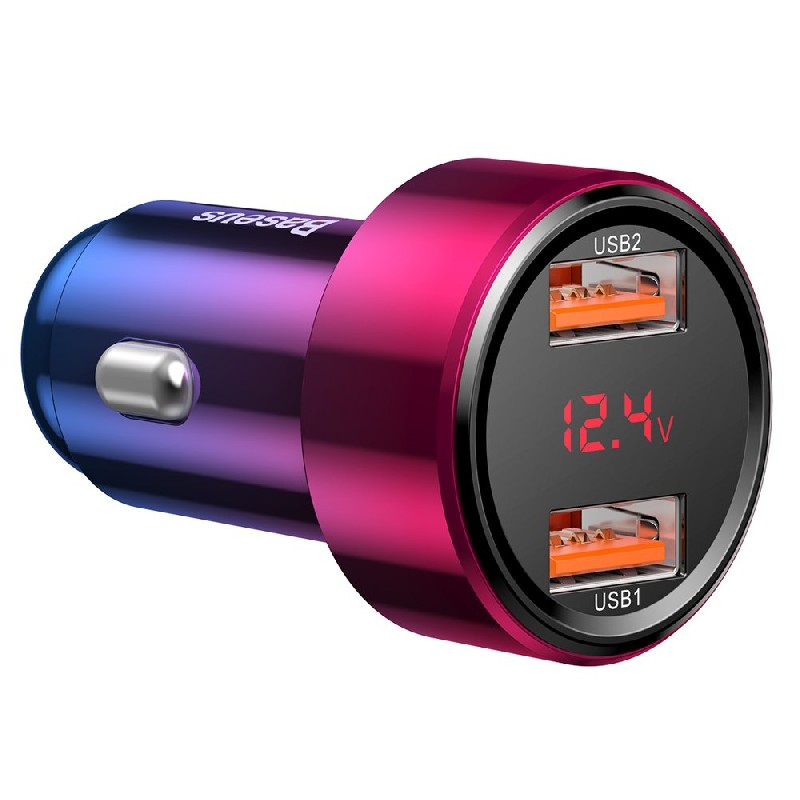 Autolaturi Baseus (CCMLC20A-09) (2xUSB; 45W; 6A) punainen