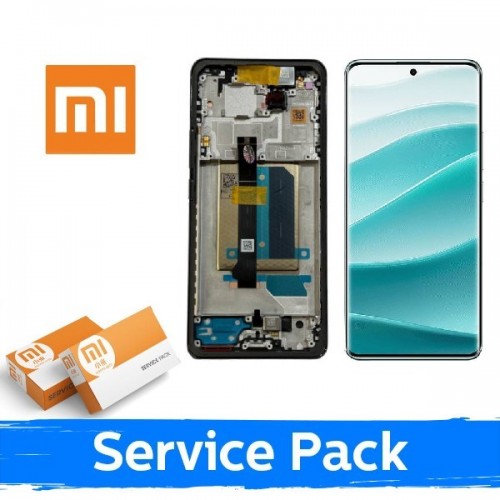 LCD-näyttö yhteensopiva Xiaomi Redmi Note 14 Pro+ 5G kehyksellä / musta / (Service Pack)
