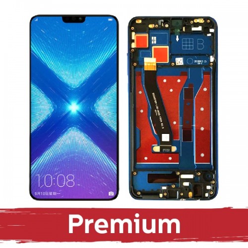 LCD Display Compatible With Huawei Honor X8 (4G) with Frame / Blue / OEM