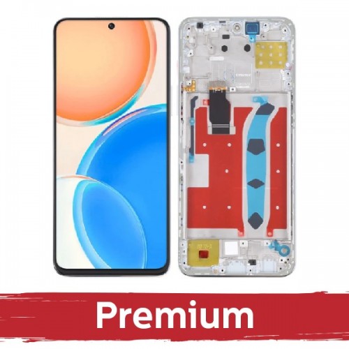 LCD Display Compatible With Huawei Honor X8 (4G) with Frame / Silver / OEM