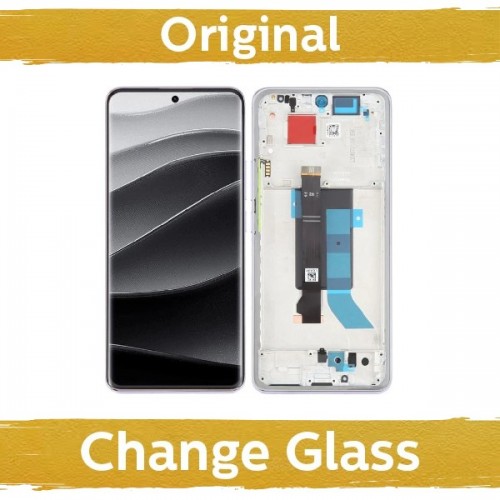 LCD Display Compatible With Xiaomi Redmi Note 14 Pro 5G with Frame / Midnight Black / (Renewed: China)
