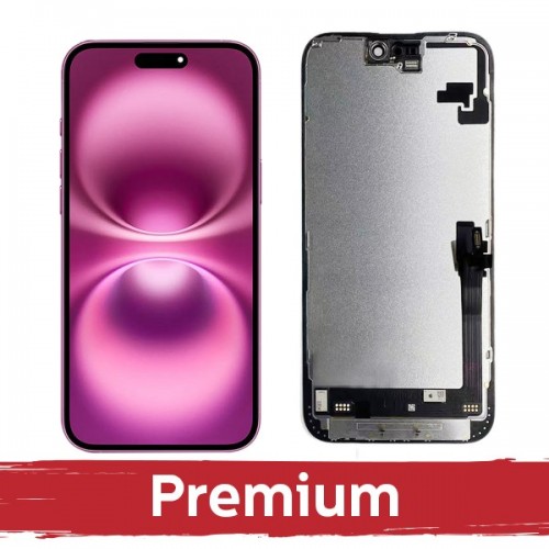 LCD Display Compatible With iPhone 16 Plus Black (Hard OLED / Premium) /*Removable IC*/