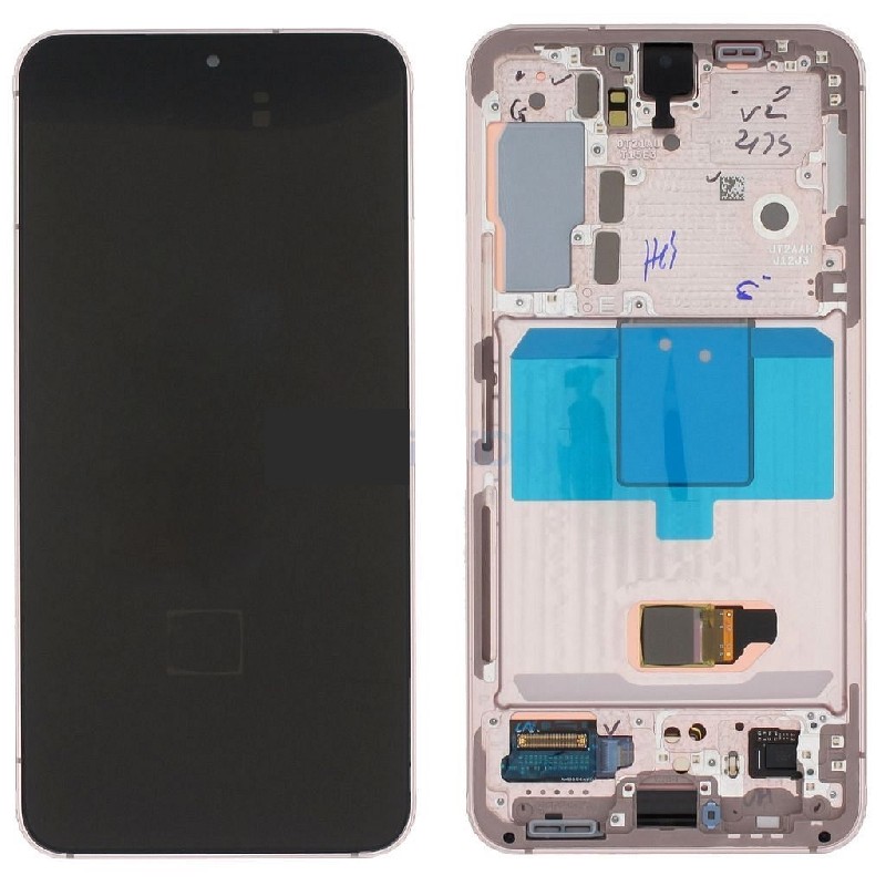 LCD-näyttö Samsung S901 S22 5G kosketusnäytöllä ja kehyksellä Pink Gold alkuperäinen (service pack)