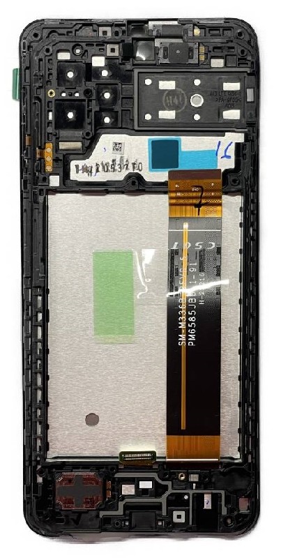 LCD näyttö Samsung A137 A13 2022 kosketusnäytöllä ja kehyksellä musta alkuperäinen (huoltopakkaus)
