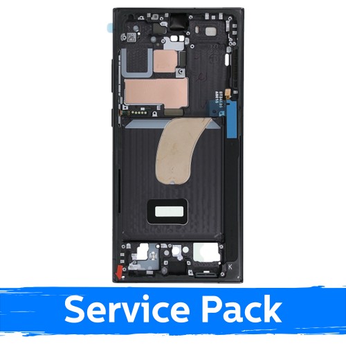 Mid-Frame Housing for Samsung S918 S23 Ultra / Phantom Black / (Service Pack)