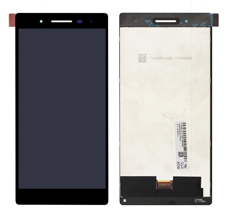 LCD-näyttö Lenovo Tab 4 TB-7504F TV070HDM-TL9 kosketusnäytöllä (ruskea liitin) musta (kunnostettu) ORG