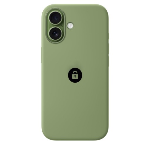 Puhelimen suojakuori "Silicone Case v2" mallille iPhone 17 / Light Moss / pakkauksessa