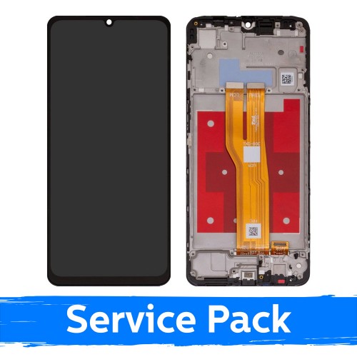 LCD-näyttö Samsung A075 A07 4G musta kehyksellä (Service Pack)