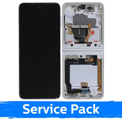 LCD-näyttö Samsung F711 Z Flip3 (SISEMPI) kehyksellä / Cream / (Service Pack)