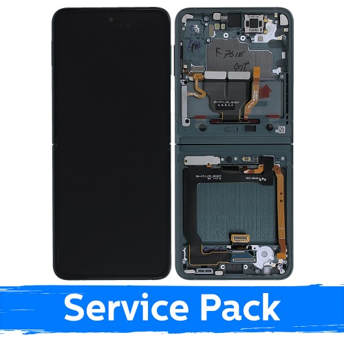LCD-näyttö Samsung F711 Z Flip3 (SISEMPI) kehyksellä / vihreä / (Service Pack)