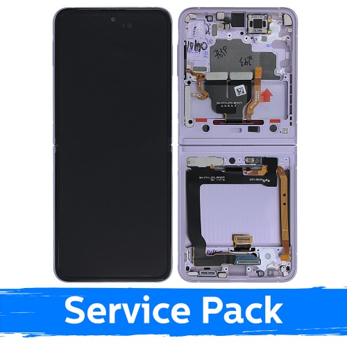 LCD-näyttö Samsung F711 Z Flip3 (SISEMPI) kehyksellä / Lavender / (Service Pack)
