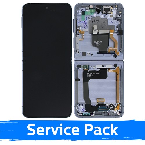 LCD-näyttö Samsung F721 Z Flip4 (SISEMPI) kehyksellä / sininen / (Service Pack)